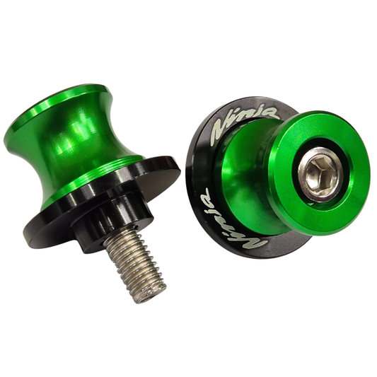 Green Motorcycle Paddock Stand Spool Bobbins - Kawasaki Ninja 650 2017-2026