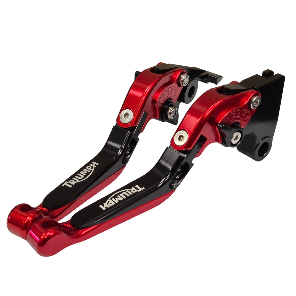 Red / Black Adjustable Clutch & Brake Levers Triumph Street Cup 900 2017-2018