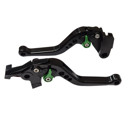 CNC Short Black Green Clutch & Brake Levers Kawasaki ER-6N Ninja 650R 2009-2016