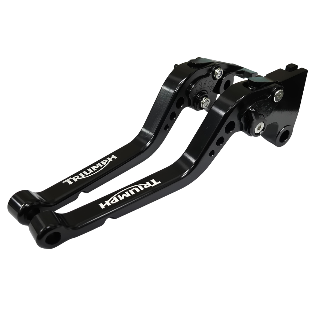 Long Black Adjustable Clutch & Brake Levers - Triumph Trident 660 + More models