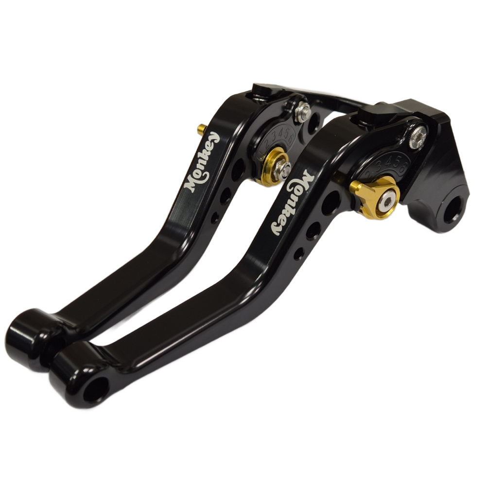 Honda Monkey Z125 2019-2025 | Short Black Gold Clutch & Brake Lever Set
