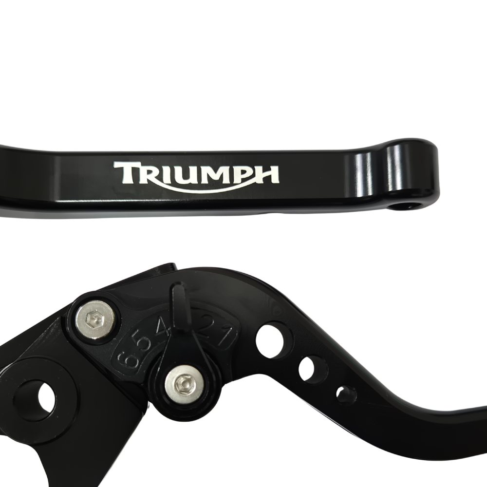 Long Black Adjustable Clutch & Brake Levers - Triumph Trident 660 + More models