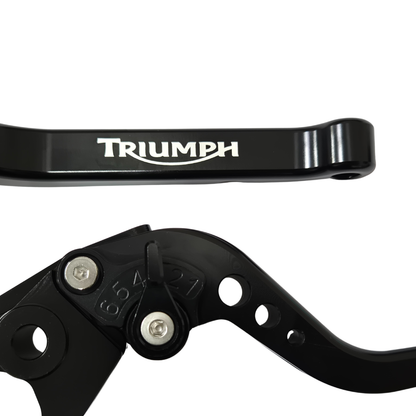 Long Black Adjustable Clutch & Brake Levers - Triumph Trident 660 + More models