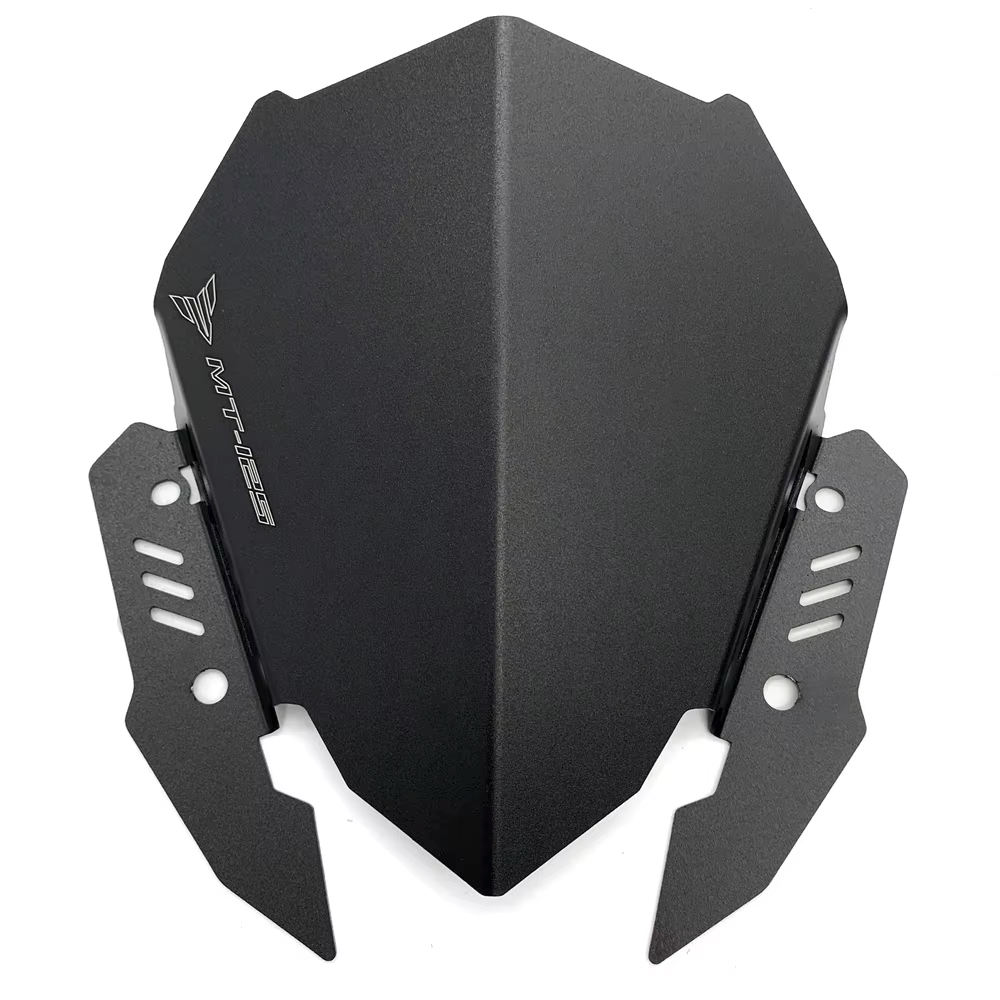Black Aluminium Small Windscreen Windshield Screen Yamaha MT-125 2020-2026