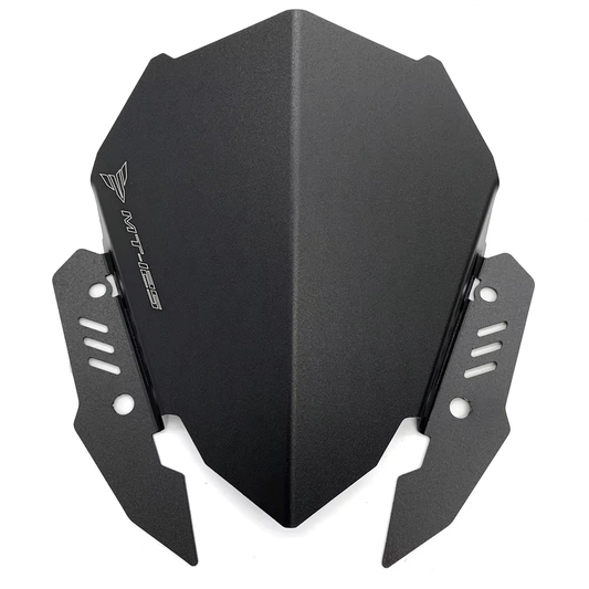 Black Aluminium Small Windscreen Windshield Screen Yamaha MT-125 2020-2026