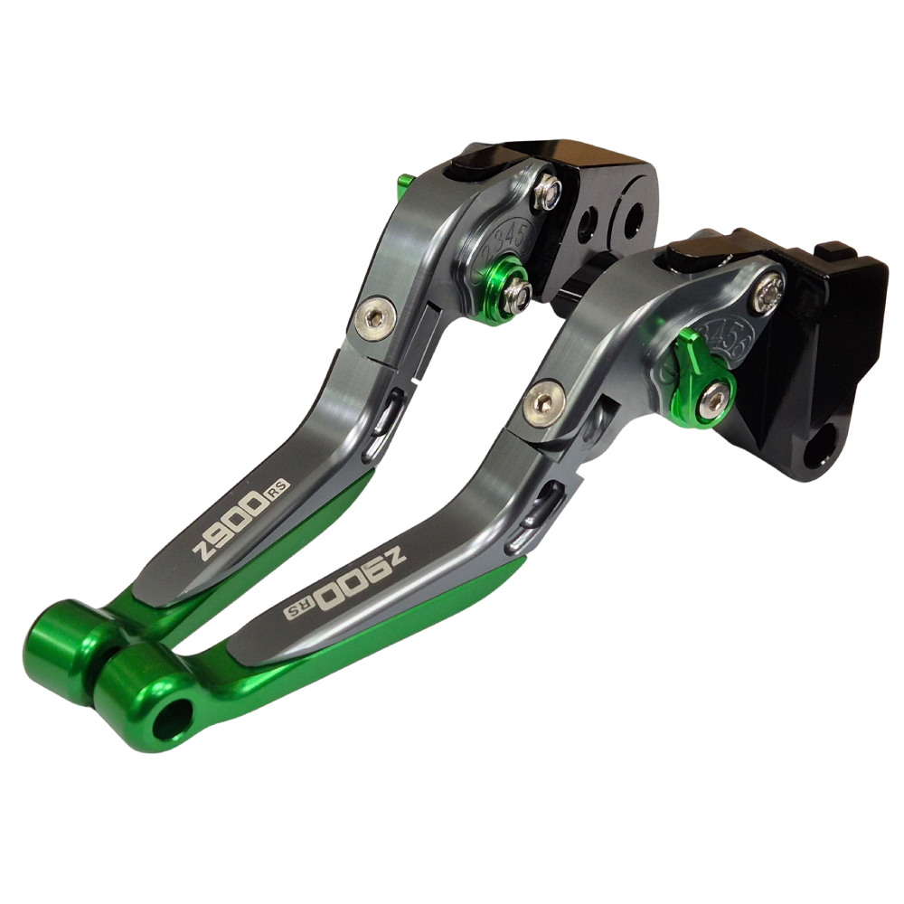 Green / Titanium Brake & Clutch Levers - Kawasaki Z900RS Z 900 RS 2017-2025