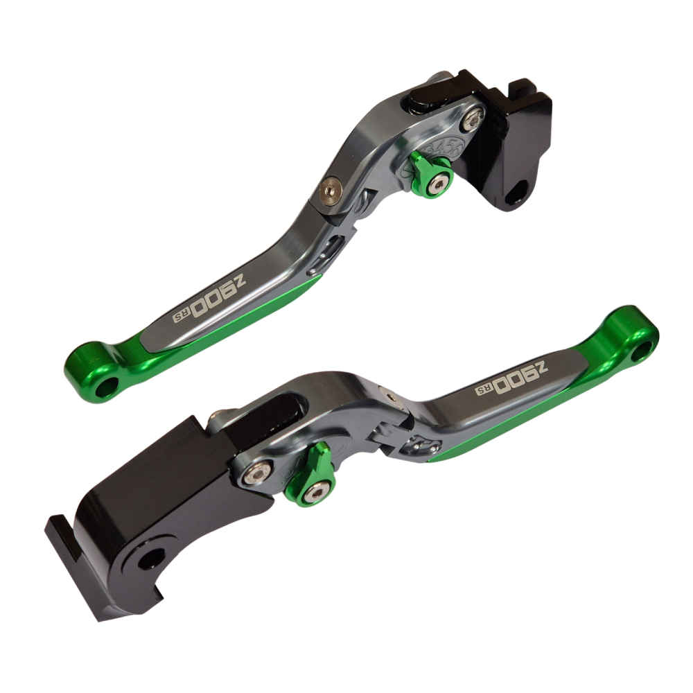 Green / Titanium Brake & Clutch Levers - Kawasaki Z900RS Z 900 RS 2017-2025