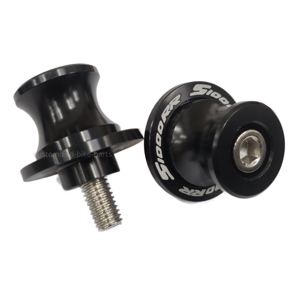 Black Motorcycle Paddock Stand Spool Bobbins - BMW S1000RR 2009-2025