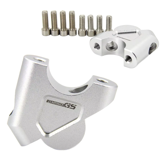 Silver Handlebar Mount Risers Clamp - BMW R R1250GS R 1250 GS 2018-2023