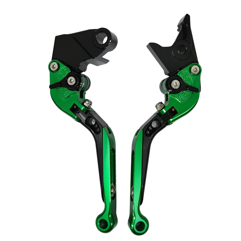 Kawasaki Z800 2013-2018 Adjustable Clutch Brake Lever Set - Black / Green