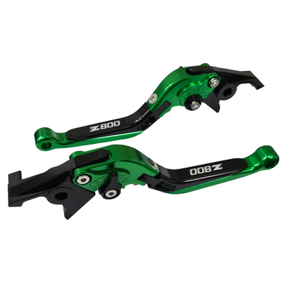 Kawasaki Z800 2013-2018 Adjustable Clutch Brake Lever Set - Black / Green
