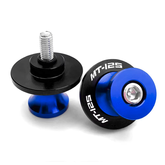 Yamaha MT-125 2014-2026 Blue Rear Swingarm Spools Paddock Stand Bobbins