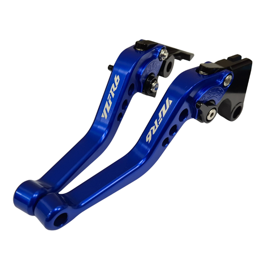 YAMAHA YZF-R6 1999-2004 Short Blue Adjustable Clutch & Brake Lever Set
