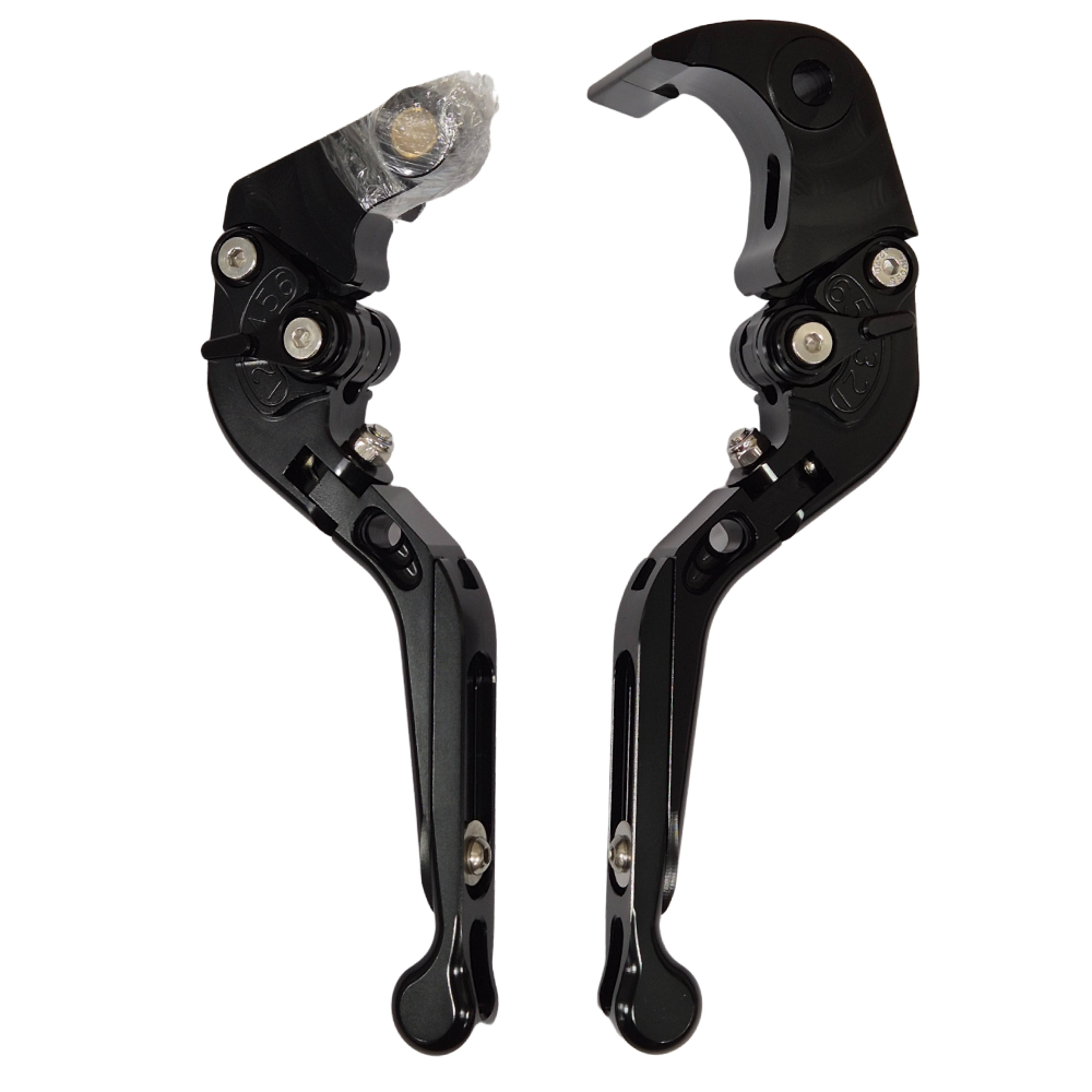 BLACK/BLACK ADJUSTABLE EXTENDABLE BRAKE CLUTCH LEVERS SET BMW S1000RR 2010-2019