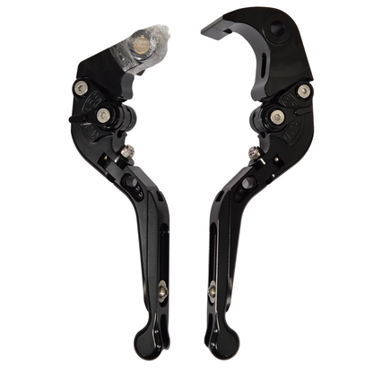 BLACK/BLACK ADJUSTABLE EXTENDABLE BRAKE CLUTCH LEVERS SET BMW S1000RR 2010-2019
