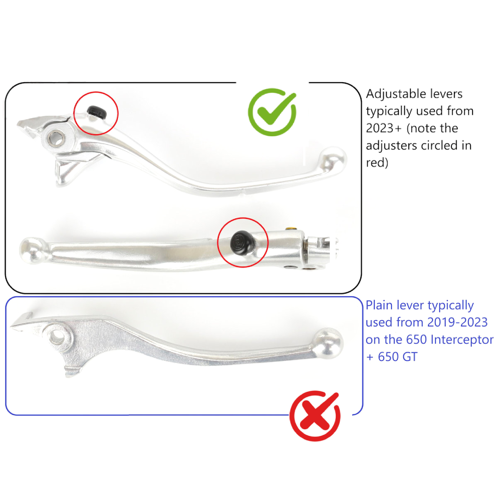 Royal Enfield 650 Interceptor 2023-2026 | Long Clutch Brake Lever Set - Black