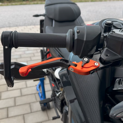 Orange Adjustable Folding Brake & Clutch Levers Set KTM Duke 125 / 390 2024-2025