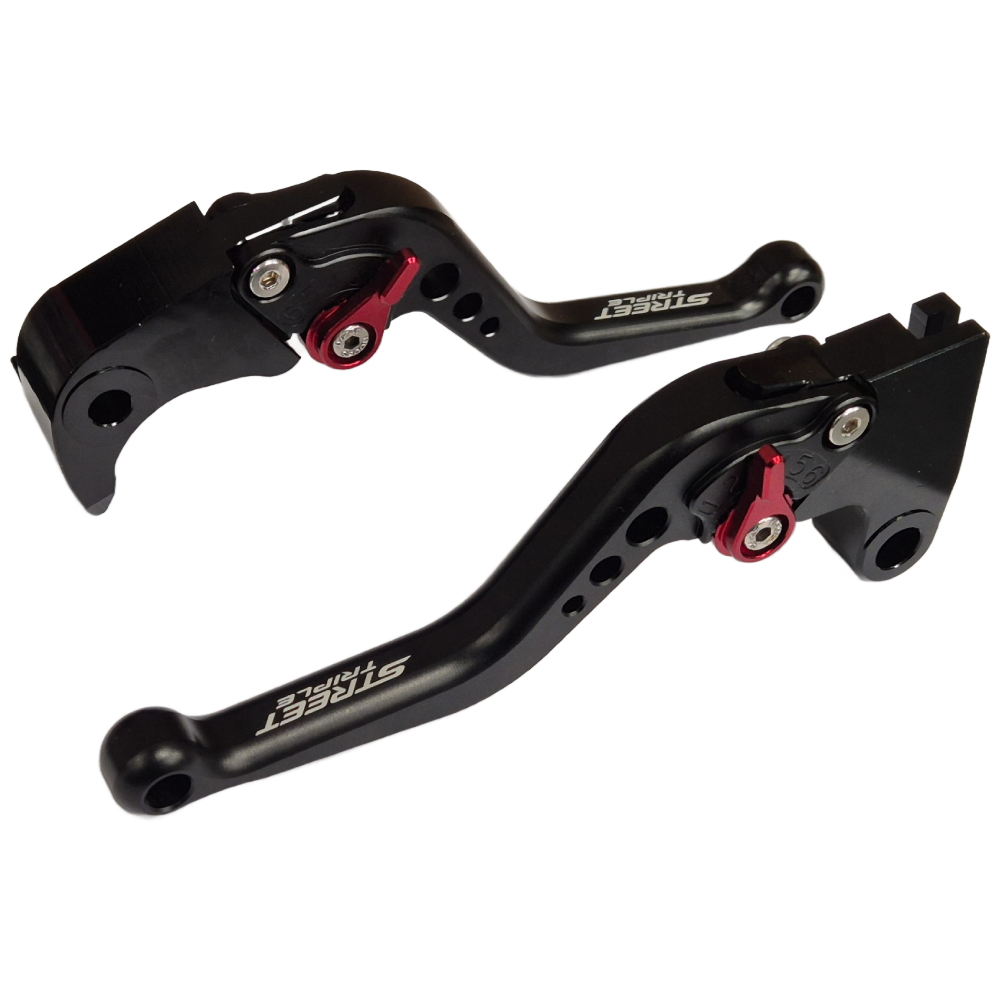 Short Black Clutch & Brake Lever For Triumph 675 Street Triple R / RX 2009-2016