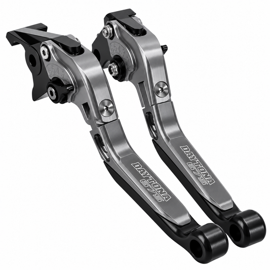 Titanium / Black Adjustable Clutch Brake Levers - Triumph Daytona 675 2006-2017
