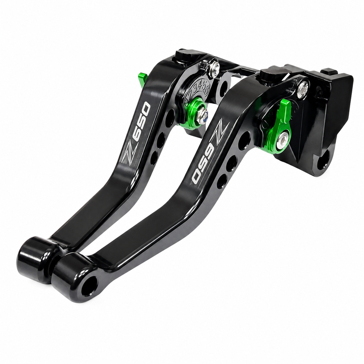 Black Adjustable Short Clutch Brake Lever Set - Kawasaki Z650 Z 650 2017-2023