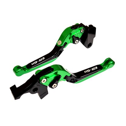 Green / Black Brake & Clutch Levers Set - Kawasaki ER-6N Ninja 650R 2009-2016