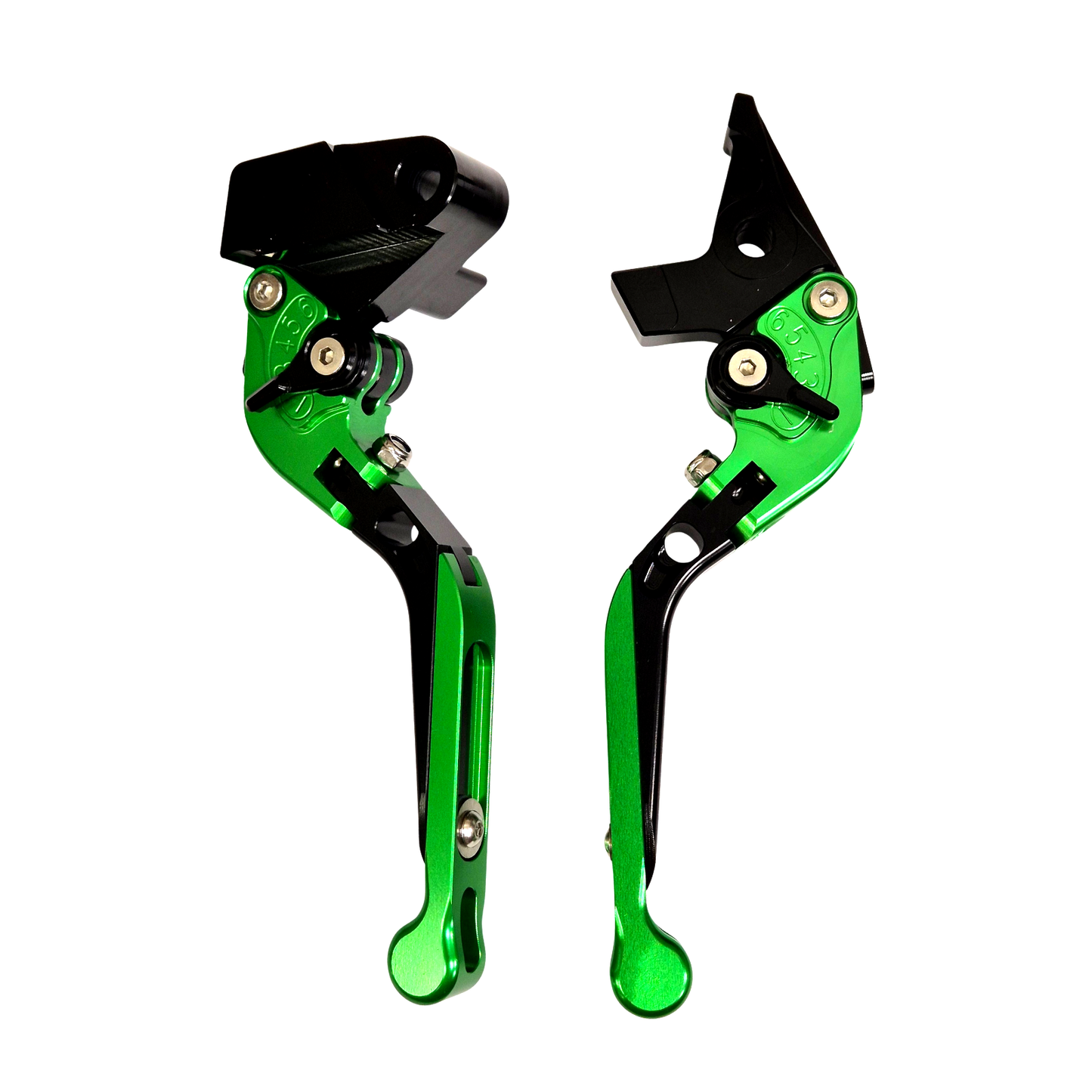 Green / Black Brake & Clutch Levers Set - Kawasaki ER-6N Ninja 650R 2009-2016