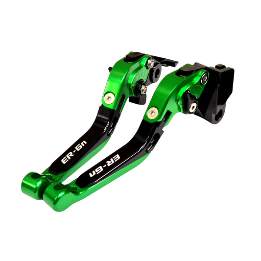 Green / Black Brake & Clutch Levers Set - Kawasaki ER-6N Ninja 650R 2009-2016