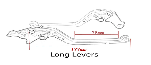 Long Black Clutch & Brake Levers - Ducati Multistrada 1200 / 1260 / S / GT