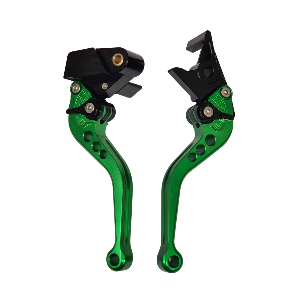 Short Green Shorty Adjustable Clutch & Brake Levers - Kawasaki Z900 2025-2026