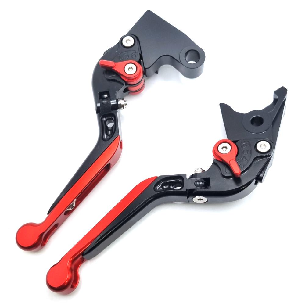 TRIUMPH TRIDENT 660 2021-2025 BLACK RED ADJUSTABLE EXTENDABLE BRAKE CLUTCH LEVER