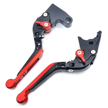 TRIUMPH TRIDENT 660 2021-2025 BLACK RED ADJUSTABLE EXTENDABLE BRAKE CLUTCH LEVER