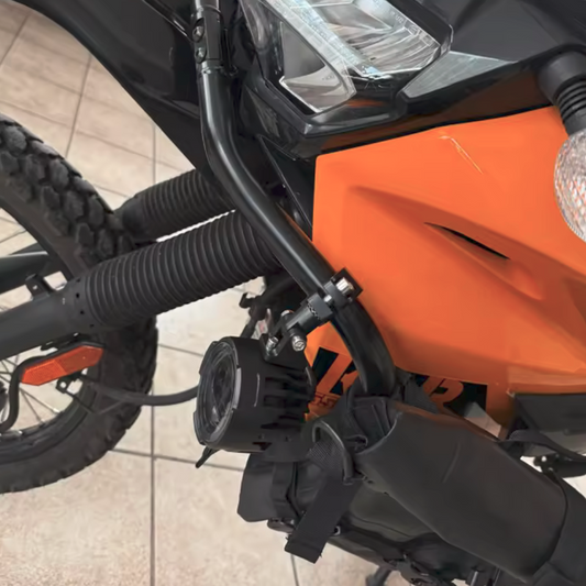 100W LED Auxiliary Spot Fog Light Assembly Kit - Kawasaki KLR650 Adv 2022-2026