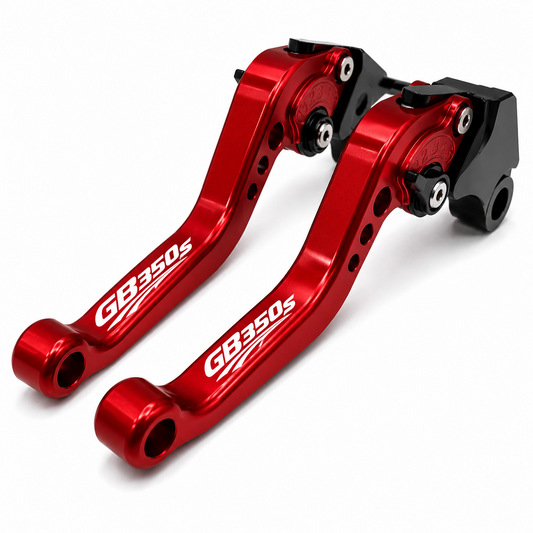 Short Red Clutch & Brake Levers For Honda GB350s 2024-2026