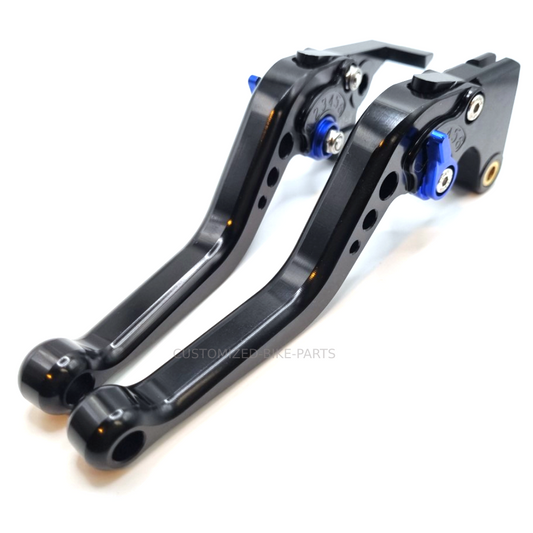 Short Black Blue Clutch & Brake Levers For Yamaha FJ-07 / MT-07 2014-2025