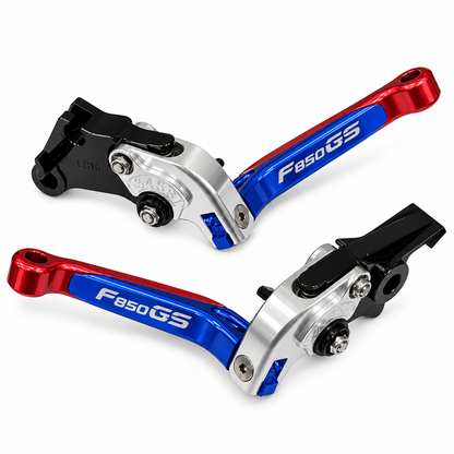 Red / Silver Adjustable Clutch & Brake Levers For BMW F850GS 2018-2026