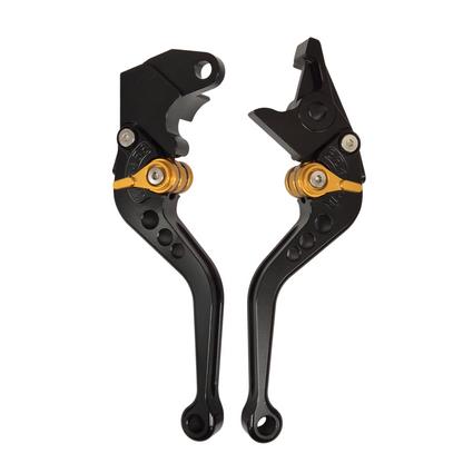 Short Black Gold Clutch & Brake Levers For Suzuki DL650 V-Strom 2011-2025