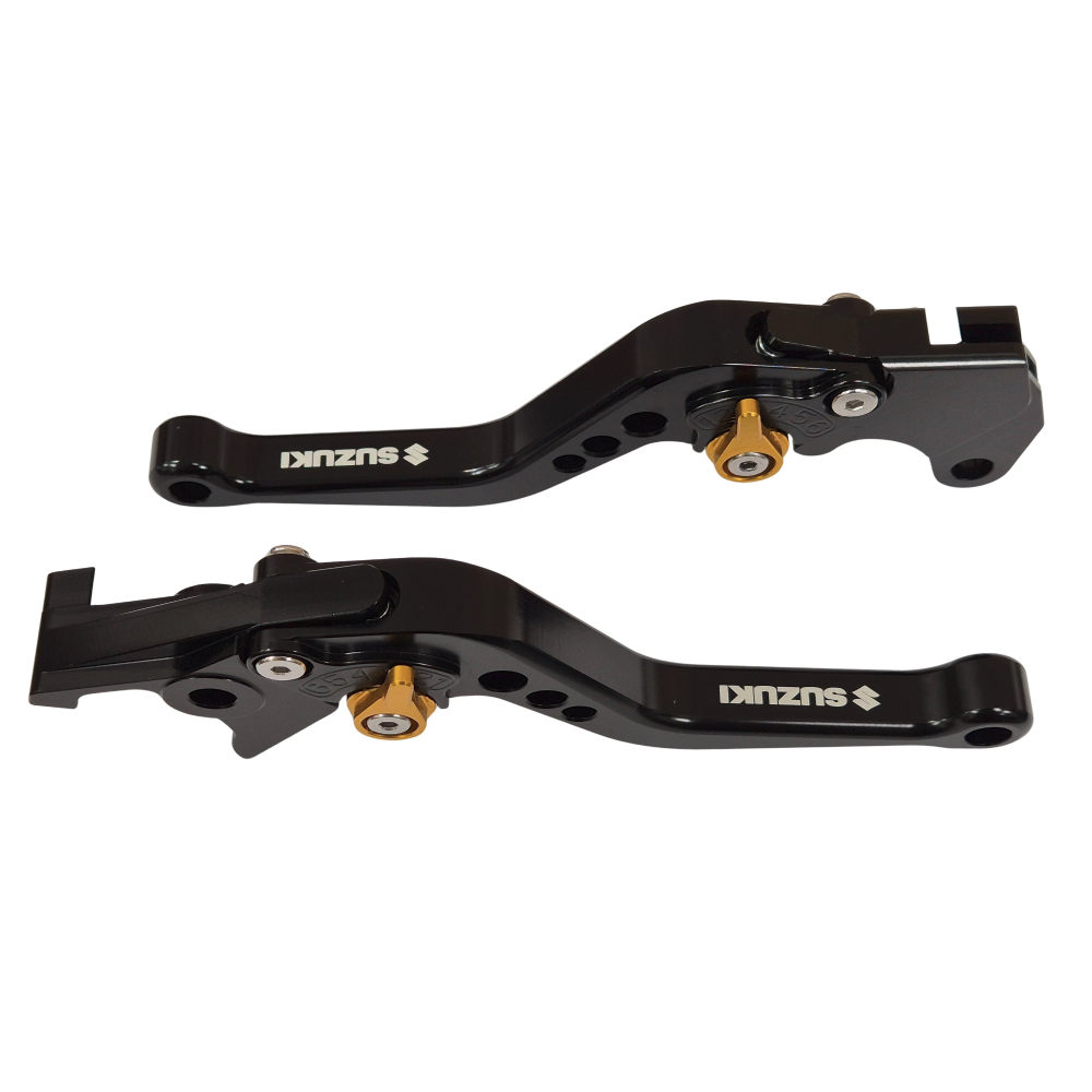 Short Black Gold Clutch & Brake Levers For Suzuki GSX-S 750 2011-2025