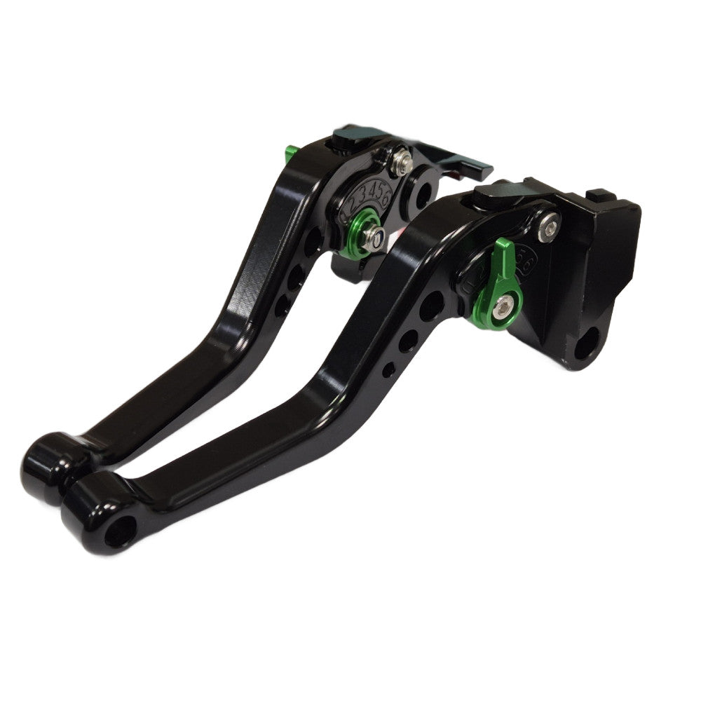 CNC Short Black Green Clutch & Brake Levers Kawasaki ER-6N Ninja 650R 2009-2016