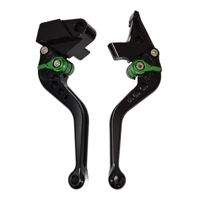 CNC Short Black Green Clutch & Brake Levers Kawasaki ER-6N Ninja 650R 2009-2016