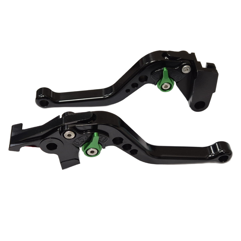 CNC Short Black Green Clutch & Brake Levers Kawasaki ER-6N Ninja 650R 2009-2016