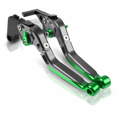 Green / Titanium Clutch & Brake Levers - Kawasaki ER-6N Ninja 650R 2009-2016
