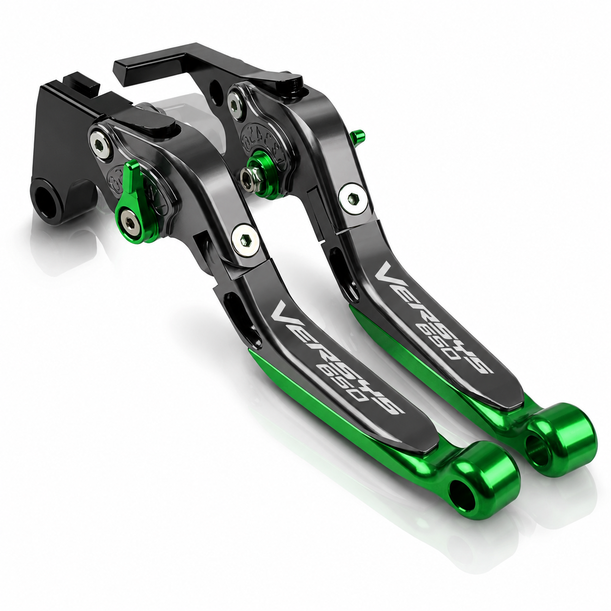 Green / Titanium Clutch & Brake Levers - Kawasaki Versys 650 2009-2014