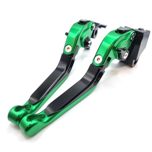 Extendable Green / Black Clutch & Brake Levers For Kawasaki Z650 2017-2025