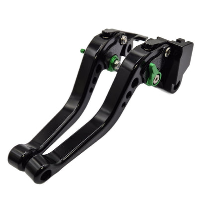Short Black Green Clutch & Brake Levers For Kawasaki Z650 2017-2025