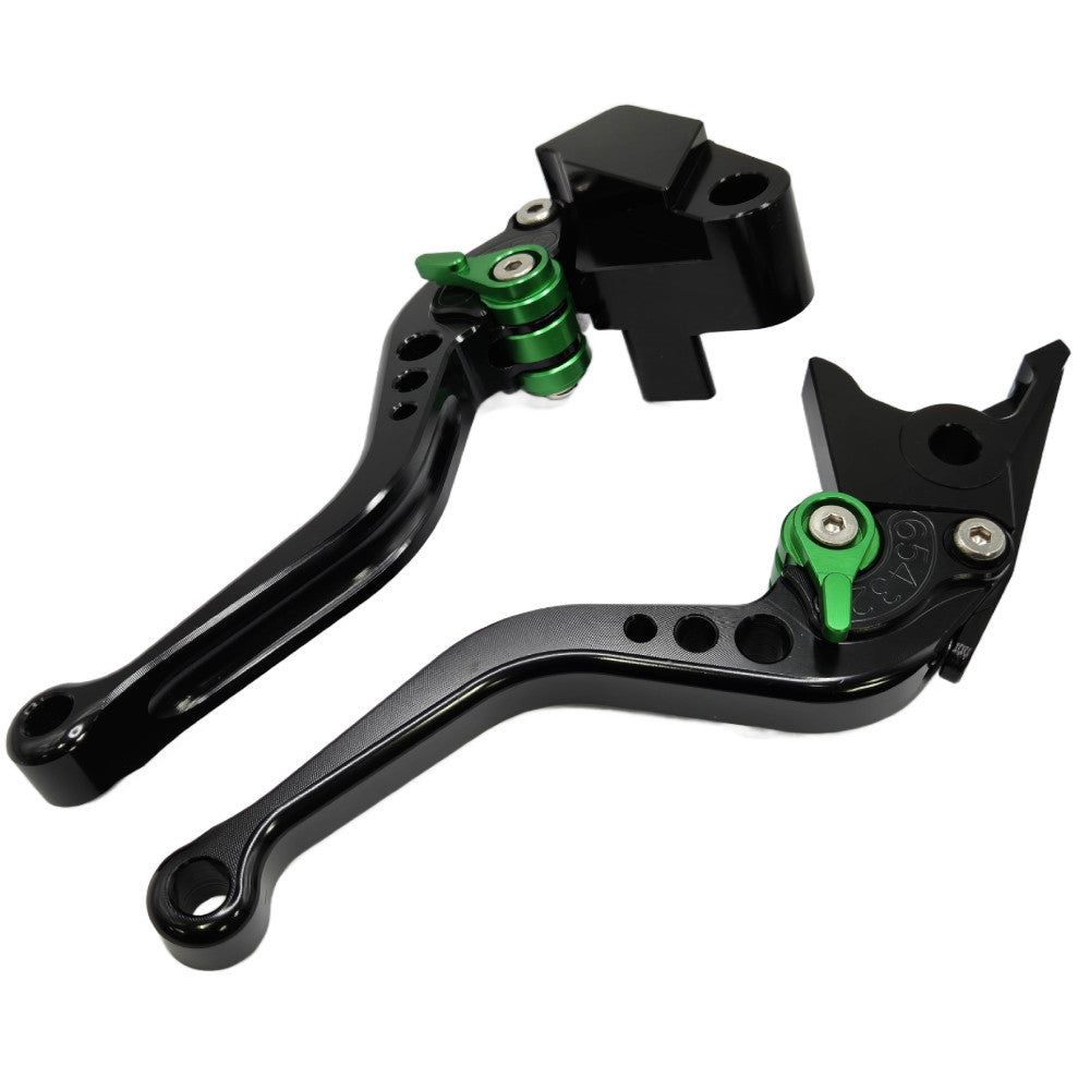 Short Black Green Clutch & Brake Levers For Kawasaki Z900 2017-2024