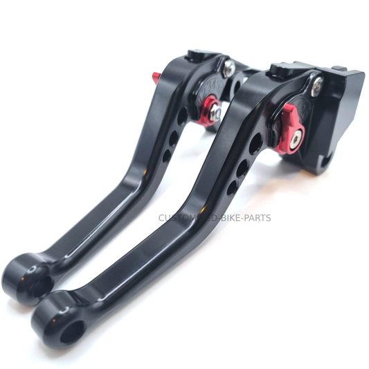 Short Black Red Clutch & Brake Levers For Kawasaki Z650 2017-2025