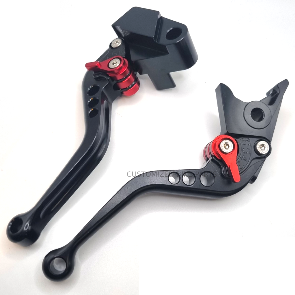 Short Black Red Clutch & Brake Levers For Kawasaki Z650 2017-2025