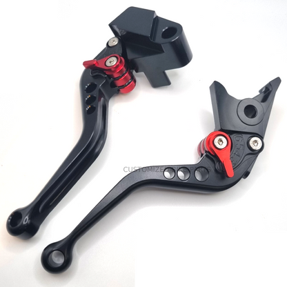 Short Black Red Clutch & Brake Levers For Kawasaki Z650 2017-2025