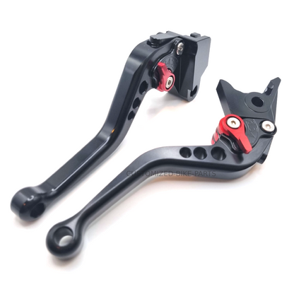 Short Black Red Clutch & Brake Levers For Kawasaki Z650 2017-2025