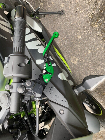 Kawasaki Ninja 125 2019-2026 Green Adjustable Clutch Brake Lever Set